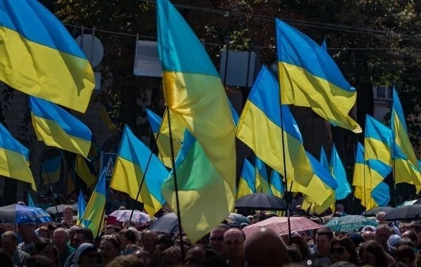 В Киеве прошла самая масштабная акция протеста с начала конфликта с РФ