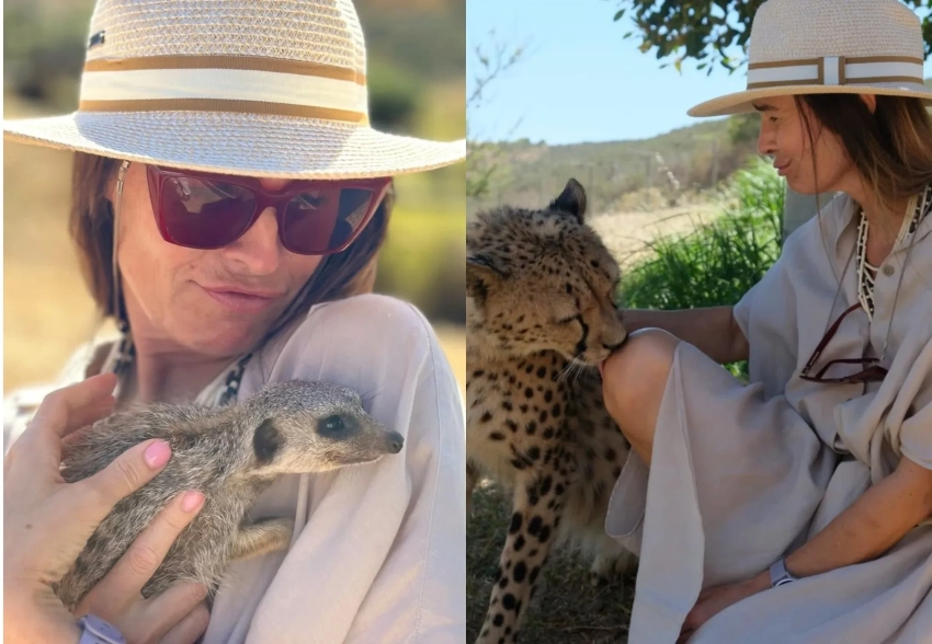 Оксана Робски "подружилась" с леопардом в Африке